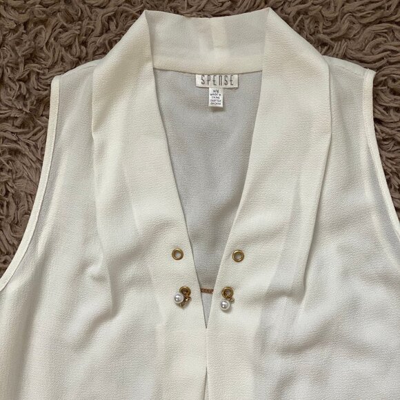 Spense Sleeveless Top Gold Chain Detail - Size M - Picture 2 of 11